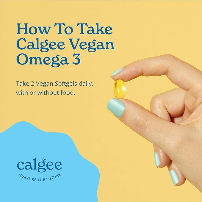 Calgee Vegan Omega 3 Supplement, 450mg DHA & EPA Fatty Acids from Algae Oil, Plant-Based Fish Oil Alternative, Carrageenan-Free Softgels, Non-GMO, 120 Count