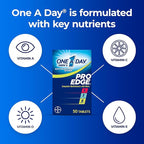 One A Day Men’s Pro Edge Multivitamin, Supplement with Vitamin A,C,D, E and Zinc for Immune Health Support and Magnesium for Healthy Muscle Function, 50 Count
