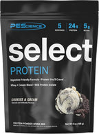 PEScience Select Protein Powder, Whey and Casein Blend, Lean Protein Powder for Women and Men, Low Calorie, Low Carb, Keto Friendly, Gluten Free, Cookies and Cream - 5 Servings