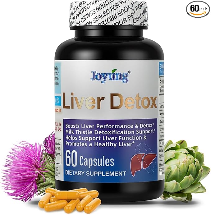 Milk Thistle Liver Support Supplement - 540mg Silymarin Complex with Artichoke, Dandelion Root & Turmeric - Supports Liver Health, Digestion & Metabolism - 60 Capsules