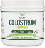 Double Wood Supplements Bovine Colostrum Powder for Women and Men, for Gut Health, Skin & Hair, Immune Support (120 Grams, 60 Day Supply - Standardized to 30% Total Immunoglobulins and 60% Protein)