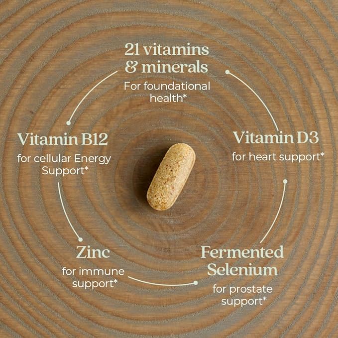 New Chapter Men’s Multivitamin, B6, Extra B12, D3, Vitamin C & Zinc, Immune, Heart, Cellular Energy, and Brain Health, Gentle on The Stomach, One Daily, Non-GMO, Gluten-Free, 18+, 48 Tablets