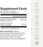Humann SuperBerine Berberine Supplements, Healthy Metabolism & Blood Sugar Support - Clinically Researched Ingredient - High Absorbency, Concentrated Dose Formula with Olive Leaf Extract - 30 Capsules