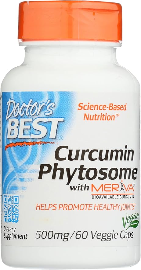 Doctor's Best Curcumin Phytosome with Meriva, Non-GMO, Vegan, 60 Veggie Capsule (Pack of 1)