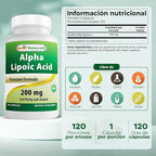 Best Naturals Alpha Lipoic Acid 200 Mg 120 Capsules