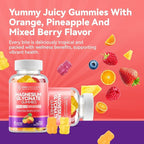Magnesium Glycinate Gummies 600mg, Non-GMO, Gluten-Free, Magnesium Gummies for Adults & Kids, Sleep, Relaxation & Focus, 3 in 1 Flavor, 60 Count