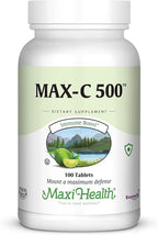 Maxi Health Max-C 500 Vitamin C Supplement – Vitamin C 500mg with Lemon Bioflavonoids Complex for Immune & Antioxidant Support – Vegan, Kosher – 100 Tablets
