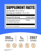 BulkSupplements.com DMAE Bitartrate Powder - Dimethylaminoethanol Bitartrate, DMAE Supplement - Unflavored & Gluten Free, 350mg per Serving, 1kg (2.2 lbs) (Pack of 1)