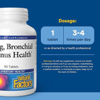 Natural Factors Lung, Bronchial & Sinus Health - Respiratory Health Supplement - Supports Lung & Sinus Health - Supports Healthy Lung Tissue & Mucus Consistency - 90 Tablets (90 Servings)