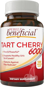 PURELY beneficial Tart Cherry Capsules 1500 mg, Extra Strength Montmorency Tart Cherry Extract, Uric Acid Flush for Joint Comfort, Antioxidant & Immune Support, Non-GMO, Gluten Free, 120 Count