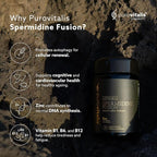 PUROVITALIS Liposomal Spermidine 5mg, Cell Renewal, 30 Servings (30 Vegan Capsules), with Zinc, Vitamin D3 & B12, Anti-ageing Supplement