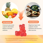 Potassium Magnesium Gummies – High Absorption Magnesium Glycinate – Magnesium Potassium Supplement Gummies with Vitamin B6, D3, B12 for Muscle Support, Sugar-Free Strawberry Flavor, 60 Count