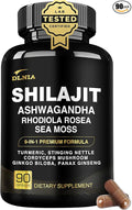 Shilajit 9-in-1 Capsules – Organic Himalayan Complex with Ashwagandha, Sea Moss, Turmeric & More – Vegan, Lab-Tested, Immune & Energy Support for Men & Women – 90 Capsules