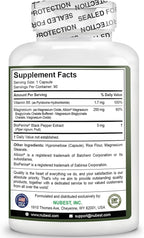 Magnesium Glycinate Chelate Complex with Albion Magnesium Bisglycinate Chelate, Vitamin B6 & BioPerine for Bone, Muscle, Natural Sleep, Nerve Function, Brain Booster | 3 Months Supply