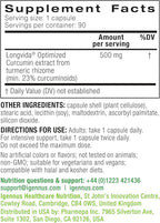 Igennus Longvida Lipidated Curcumin 500mg, Ultra Bioavailable & Sustained Action, 65x Higher Plasma Levels, Intensive Support, Free-Form Curcumin, Vegan, 90 Capsules