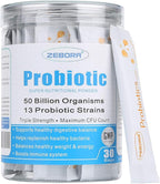 ZEBORA Probiotics for Women, Men and Kids, Prebiotics and Probiotics Powder for Digestive and Immune Gut Health - Support Healthy-Respiratory-System Gluten Free and Non GMO, 30 Packets