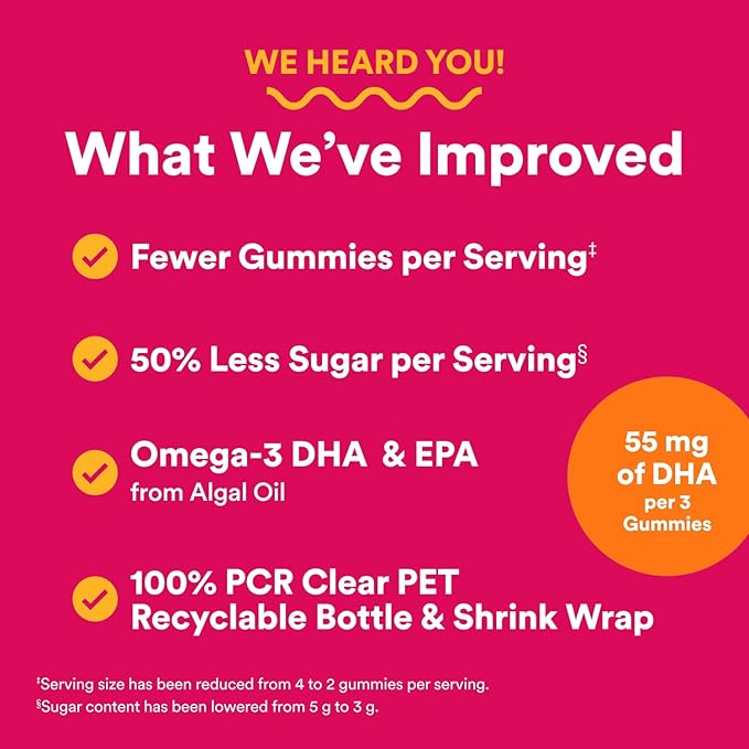 SmartyPants Women's Multivitamin Gummies, Omega 3 DHA/EPA, Methylfolate, CoQ10, Vitamin D3, C, B12, B6, A, K, Zinc, Three Fruit Flavors, 90 Count (30 Day Supply)