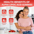 Alpha Lipoic Acid Gummies 400 MG, Chewable R Lipoic Acid Supplement for Antioxidant & Nervous System Support, Sugar Free, Vegan, Strawberry Flavor, 60 Count