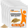BulkSupplements.com Ashwagandha Root Extract Powder - Ashwagandha Powder, Herbal Supplement - Vegan & Gluten Free, 600mg per Serving, 1kg (2.2 lbs) (Pack of 5)