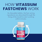 Vitassium FastChews, Chewable Electrolyte Tablets for Management of POTS and High Sodium Diets, Fast-Acting Sodium Tablets, Strawberry Lemonade, 60 Count