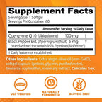 Doctor's Best High Absorption CoQ10 with BioPerine, Gluten Free Naturally Fermented, Heart Health & Energy Production, 100 mg, 60 SoFtgels