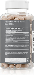 Pure for Men Original Vegan Cleanliness Stay Ready Fiber Supplement | Helps Promote Digestive Regularity | Psyllium Husk, Aloe Vera, Chia Seeds, Flaxseeds | Proprietary Formula | 120 Vegan Capsules