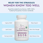 Total Fem Ultimate Bladder Health for Women with USDA Organic D-Mannose, Cranberry Powder, Uva Ursi and Hibiscus Flower Extract - Bladder Control and Urinary Tract Support - 30 Servings