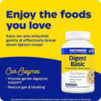 Enzymedica Digest Basic, Digestive Enzymes for Sensitive Stomachs, Offers Fast-Acting Gas & Bloating Relief, 180 Count