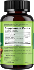 NATURELO Whole Food CoQ10 Supplement, 60 Veg Capsules, Heart Health Blend, Powerful Antioxidant, CoQ10 100mg for Energy Production