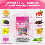 Myo-Inositol & D-Chiro Inositol Gummies with Berberine, Vitamins D3+K2, B12, Folate, Zinc, Magnesium, Ashwagandha, Chasteberry, Bioperine, DIM - 16 in 1 Supplement - Mixed Berry Flavor - 90 Gummies