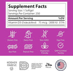 Zahler Vitamin D3 3000IU, Vitamin D3 Supplement 3,000 IU, Certified Kosher (250 Softgels)