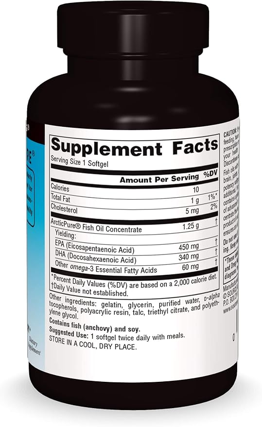 Source Naturals ArcticPure Enteric-Coated Ultra-Potency 850 mg Omega-3 Fish Oil - 30 Softgels