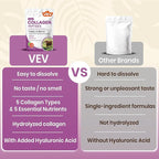 VEV Multi Collagen Peptides Powder, 16 oz (41 Servings) – Type I, II, III, V, X, Hydrolyzed Collagen, Hyaluronic Acid, Biotin, Vitamin C, Supports Skin, Unflavored, Dissolves Easily