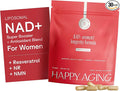 Happy Aging Essential Longevity Formula, NAD+ Super Booster with NR, NMNH & Liposomal β-NAD+, Organic Antioxidant Superfruit Blend for Cellular Energy, Skin Hydration & Daily Vitality, 30 Capsules