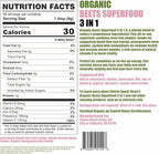Cherie Sweet Heart USDA Organic Beets Superfood Powder, 3-in-1 Nitric Oxide, Support Healthy Blood Pressure and Blood Circulation, 454g, 16 oz Pouch