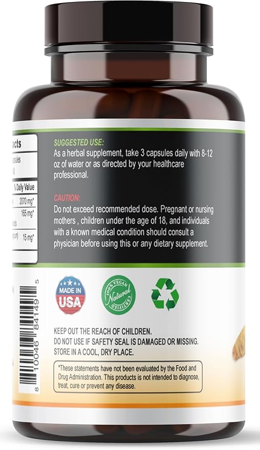 Viva Doria Turmeric Curcumin with Black Pepper Extract 2250mg, 95% Standardized Curcuminoids - Black Pepper for Max Absorption, 120 Vegetable Capsules