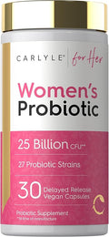 Carlyle Women's 25 Billion CFU Probiotic | Supported by 27 Strains | 30 Delayed Release Capsules | Vegan, Non-GMO and Gluten Free | for Her