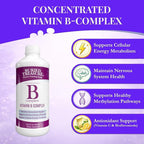 Buried Treasure B Complete - 16 Fl oz, All 8 B Vitamins with Methylated B12 & Methylfolate, Biotin, B1, B2, B6, Antioxidant Support, Liquid & Sugar-Free, B complex vitamins for Women & Men.