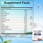 15 in 1 Advanced Eye Formula - Eye Vitamin and Mineral Supplement with Lutein, Zeaxanthin, Zinc & Bilberry Extract - Vision & Focus Support, 60 Capsules