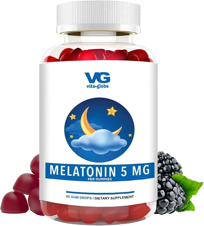 VITA Globe Melatonin Gummies 5mg, Sleep Aid Gummies, Sugar Free- Non-GMO, Vegan and Sleep Aid Supplement, Supports Relaxation & Healthy Sleep Cycle, 60 Count Sleep Aid Gummy (Pack of 1)