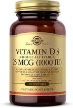 Solgar Vitamin D3 (Cholecalciferol) 25 mcg (1000 IU) - 100 Softgels - Helps Maintain Healthy Bones & Teeth - Immune System Support - Non-GMO, Gluten Free, Dairy Free - 100 Servings