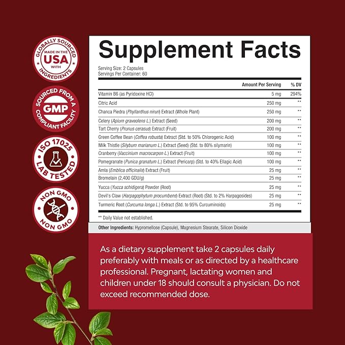 Bundle of Uric Acid Cleanse and Detox Capsules - Turmeric, Tart Cherry & Celery Seed Supplement for Men and Women and D Mannose with Cranberry Supplement - Potent D Mannose 1000mg Capsules for Kidney