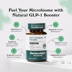 Benevolent Glp-1 Support | 5-in-1 Synbiotic with Akkermansia, MetSyn®, Chromax® & Liposomal Berberine | Natural GLP 1 Probiotics Supplement for Weight Management & Metabolic Balance, 60 Ct
