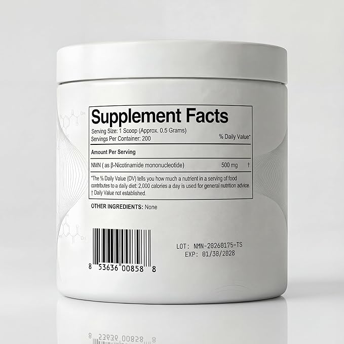 Prime Powders NMN Powder | 100g Fast Dissolve Powder Supplement | 500mg Nicotinamide Mononucleotide per Serving | Manufactured in The USA Third-Party Tested