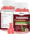 60 Count Bronze Bites Tanning Gummies for Women that Work Fast Without Sun, Self Tan Daily Chews Gummy with Beta Carotene Astaxanthin Lycopene zinc (Citrate) Vitamins for Skin Health