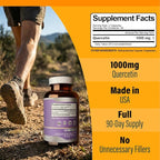 Smart Nutra Labs Quercetin 1000mg- 180 Vegan Capsules, 100% Pure Quercetin Supplement- Non-GMO, Gluten Free, Third Party Tested