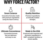 Force Factor Magnesium + L-Theanine, Magnesium Bisglycinate Supplement to Support Bones, Muscles, Nerves, Relaxation, and Mood, Vegan, No Gelatin, Non-GMO, 120 Vegetable Capsules