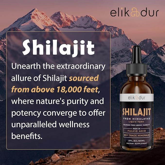Shilajit Resin Organic Liquid Supplement, Shilajit Himalayan Organic, Liquid Vitamins for Women and Men, 85+ Trace Minerals, Alternative to Resin & Capsules, Energy & Immune Function, Vegan, 120 ml