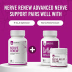 NERVE RENEW Advanced Nerve Support Supplement - 300mg Stabilized R-Alpha Lipoic Acid, Vitamin B Complex, Benfotiamine, Herbs for Fast-Acting Support - 3 Pack