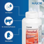 Major FeroSul - Ferrous Sulfate 325 mg Tablets - Iron Supplement for Women and Men - Specially Coated Easy-to-Swallow Tablets - Red - 1000 Count